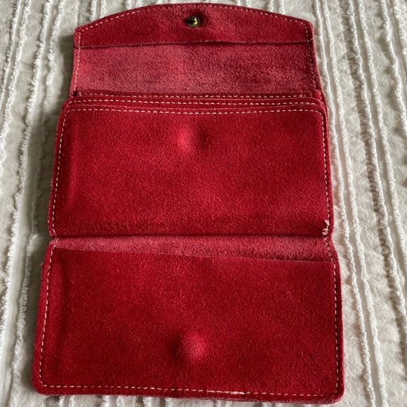 Red Suede Wallet - Picture 3 of 6